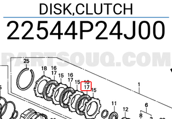 Honda 22544P24J00 DISK,CLUTCH