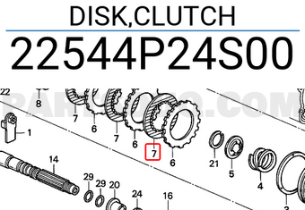 Honda 22544P24S00 DISK,CLUTCH
