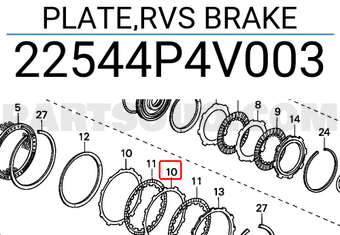 Honda 22544P4V003 PLATE,RVS BRAKE
