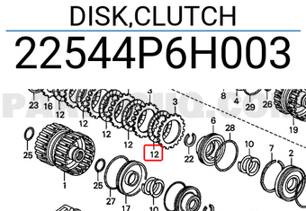 Honda 22544P6H003 DISK,CLUTCH