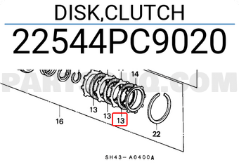 Honda 22544PC9020 DISK,CLUTCH