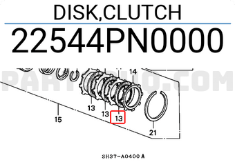 Honda 22544PN0000 DISK,CLUTCH