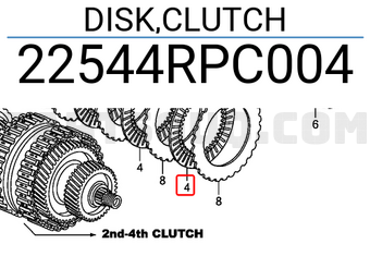 Honda 22544RPC004 DISK,CLUTCH