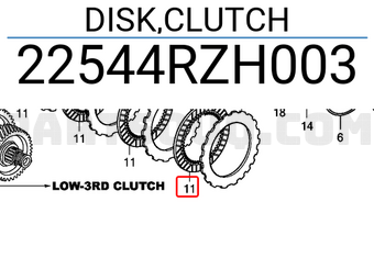 Honda 22544RZH003 DISK,CLUTCH