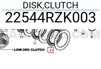 Honda 22544RZK003 DISK,CLUTCH