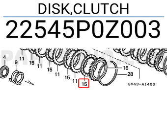 Honda 22545P0Z003 DISK,CLUTCH