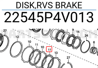 Honda 22545P4V013 DISK,RVS BRAKE