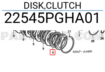 Honda 22545PGHA01 DISK,CLUTCH
