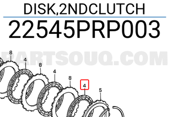 Honda 22545PRP003 DISK,2NDCLUTCH