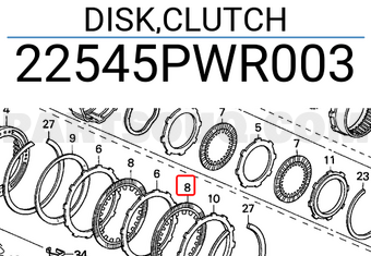 Honda 22545PWR003 DISK,CLUTCH