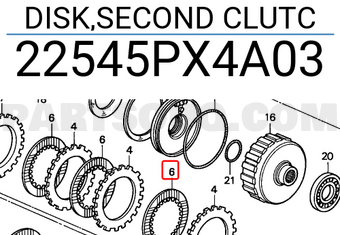Honda 22545PX4A03 DISK,SECOND CLUTC