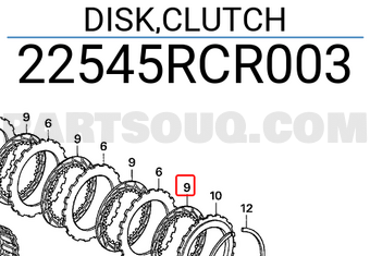 Honda 22545RCR003 DISK,CLUTCH