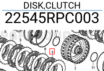 Honda 22545RPC003 DISK,CLUTCH