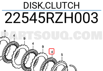 Honda 22545RZH003 DISK,CLUTCH