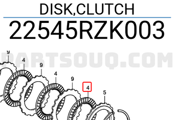Honda 22545RZK003 DISK,CLUTCH