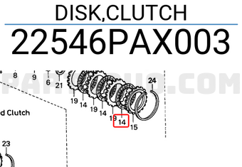 Honda 22546PAX003 DISK,CLUTCH