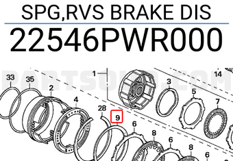 Honda 22546PWR000 SPG,RVS BRAKE DIS