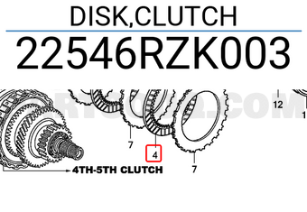 Honda 22546RZK003 DISK,CLUTCH
