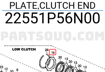 Honda 22551P56N00 PLATE,CLUTCH END