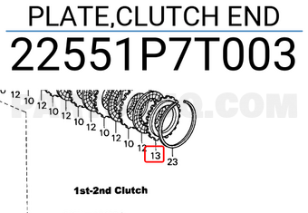 Honda 22551P7T003 PLATE,CLUTCH END