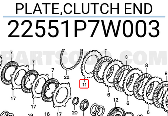 Honda 22551P7W003 PLATE,CLUTCH END