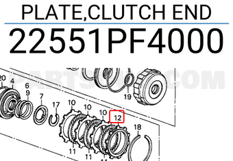 Honda 22551PF4000 PLATE,CLUTCH END