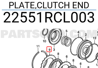 Honda 22551RCL003 PLATE,CLUTCH END