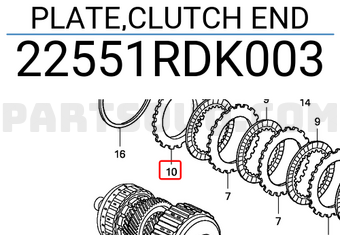 Honda 22551RDK003 PLATE,CLUTCH END
