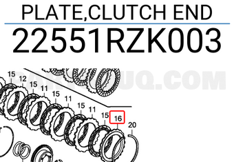 Honda 22551RZK003 PLATE,CLUTCH END