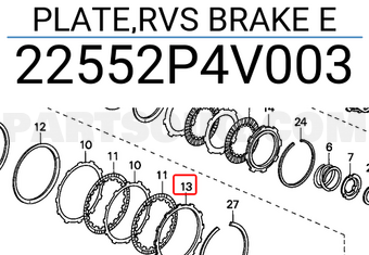 Honda 22552P4V003 PLATE,RVS BRAKE E