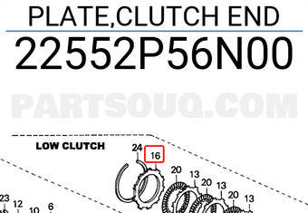 Honda 22552P56N00 PLATE,CLUTCH END