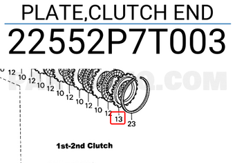 Honda 22552P7T003 PLATE,CLUTCH END
