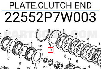 Honda 22552P7W003 PLATE,CLUTCH END
