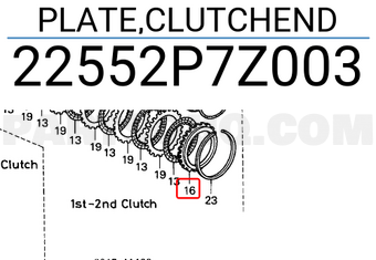 Honda 22552P7Z003 PLATE,CLUTCHEND