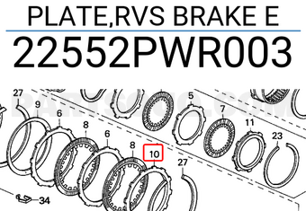 Honda 22552PWR003 PLATE,RVS BRAKE E