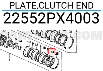 Honda 22552PX4003 PLATE,CLUTCH END