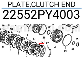 Honda 22552PY4003 PLATE,CLUTCH END