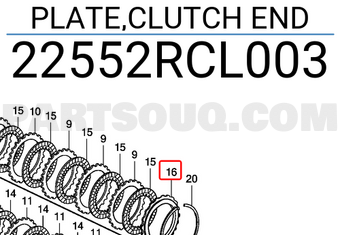 Honda 22552RCL003 PLATE,CLUTCH END