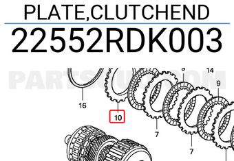 Honda 22552RDK003 PLATE,CLUTCHEND