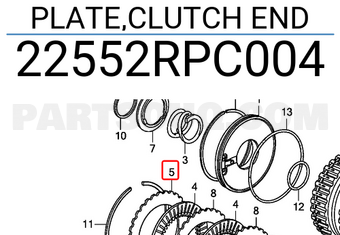Honda 22552RPC004 PLATE,CLUTCH END