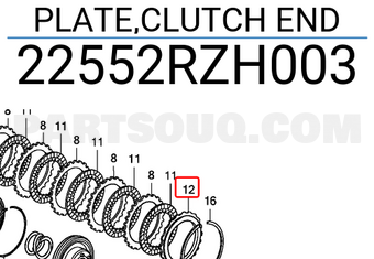 Honda 22552RZH003 PLATE,CLUTCH END