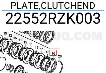 Honda 22552RZK003 PLATE,CLUTCHEND