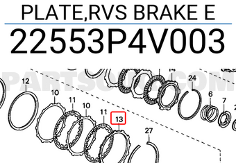 Honda 22553P4V003 PLATE,RVS BRAKE E