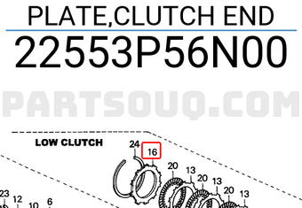 Honda 22553P56N00 PLATE,CLUTCH END