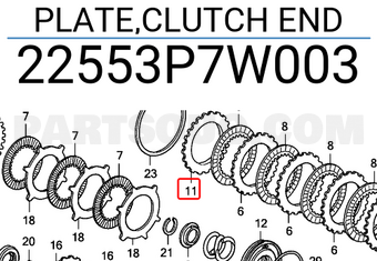 Honda 22553P7W003 PLATE,CLUTCH END