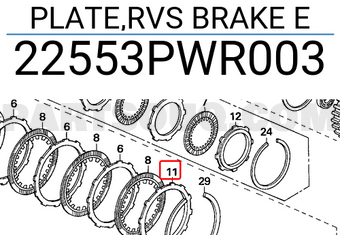 Honda 22553PWR003 PLATE,RVS BRAKE E