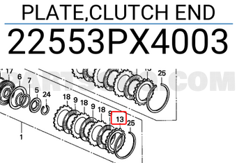 Honda 22553PX4003 PLATE,CLUTCH END
