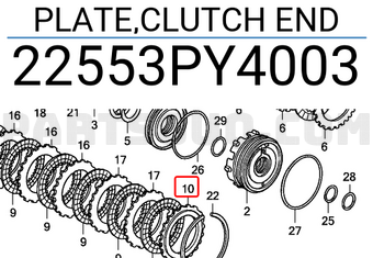Honda 22553PY4003 PLATE,CLUTCH END