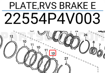 Honda 22554P4V003 PLATE,RVS BRAKE E