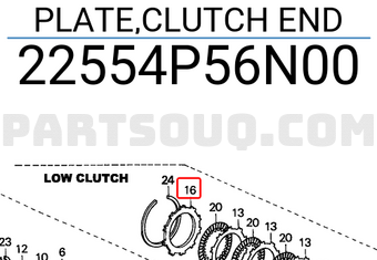 Honda 22554P56N00 PLATE,CLUTCH END